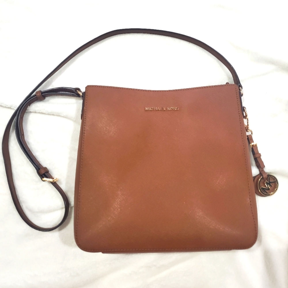 Michael Kors Brown Leather Crossbody Bag Timeless Design